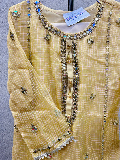 Embroidered Sheesha Work Semi Formal Shalwar Kameez Net Fabric DSS2-122