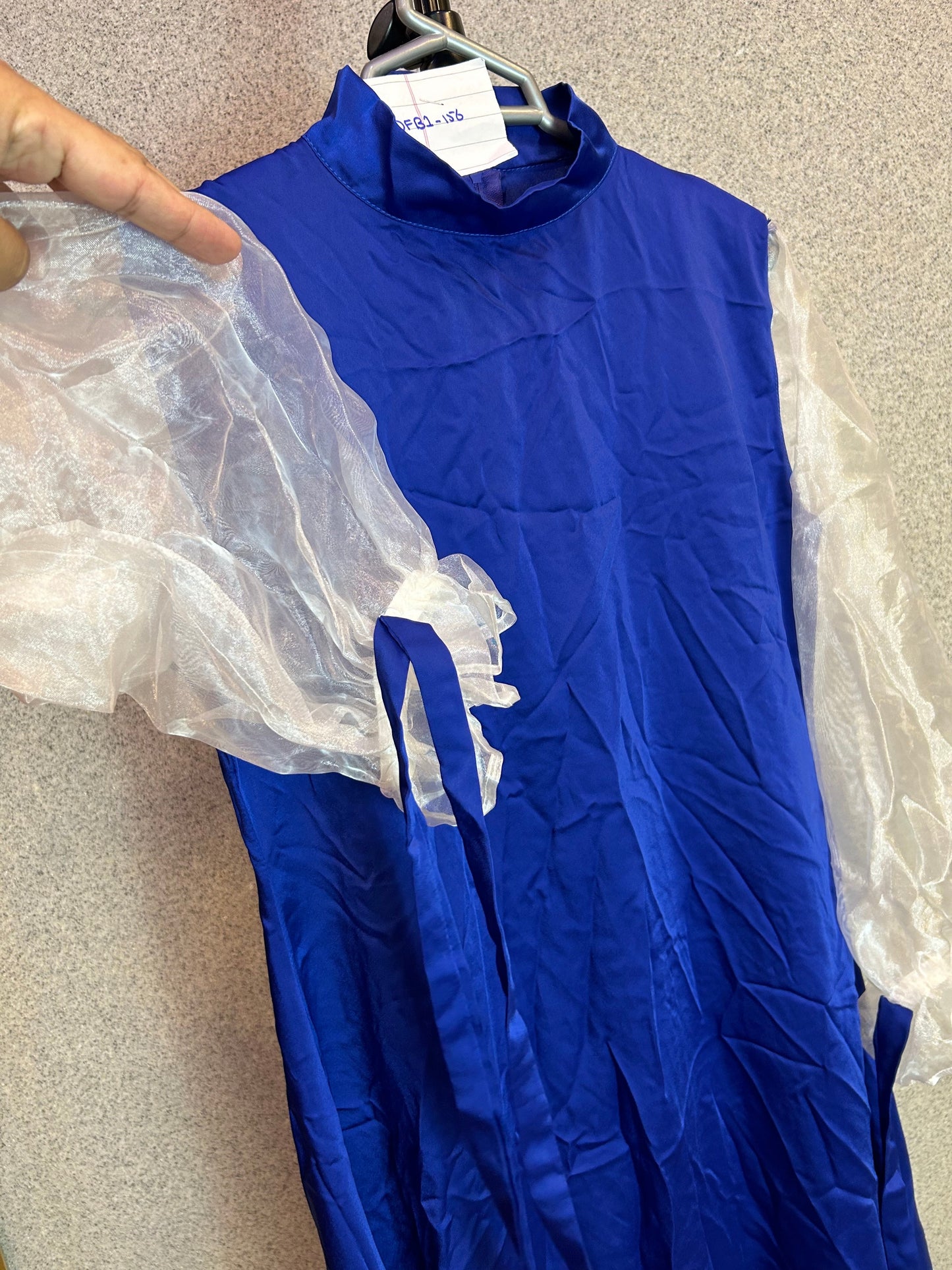 Long Maxi Silk Frock with Tissue Sleeves DFB1-156