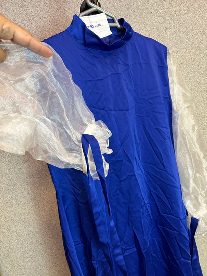 Long Maxi Silk Frock with Tissue Sleeves DFB1-156